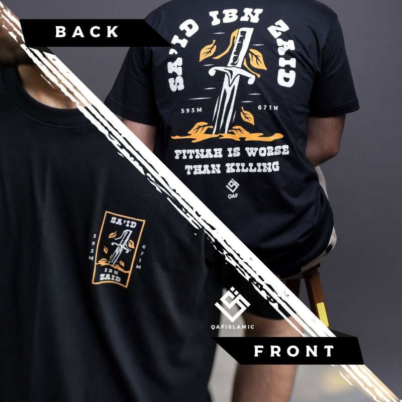 Jual Kaos Dakwah Pria Lengan Pendek Baju Distro Muslim Qaf Moeslem Apparel Desain Zaid Terbaru Juni 2021 Blibli