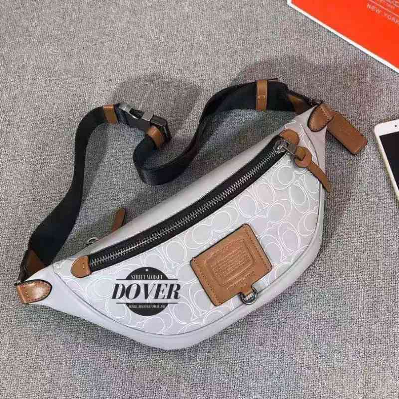 Jual Coach Rivington Belt Bag in Signature Grey ORIGINAL 100 di