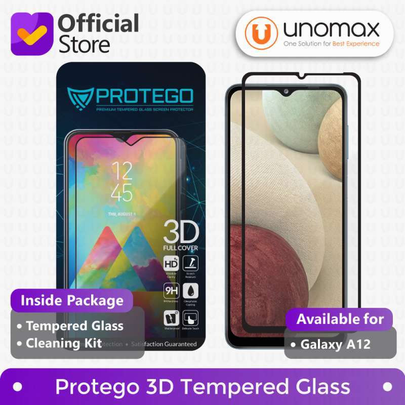 Tempered Glass Samsung Galaxy A12 Protego 3D Full Cover Screen Protector