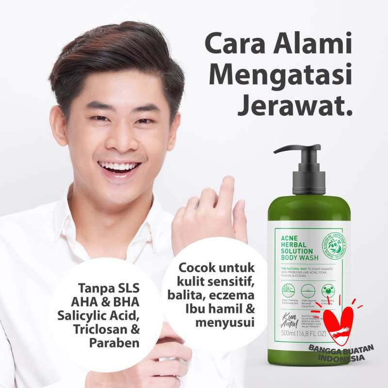 Jual Sabun Jerawat Badan Punggung Anti Acne Jamur Gatal Kun Anta Acne Herbal Solution Body Wash 500ml Di Seller Kun Anta Official Store Kota Bandung Jawa Barat Blibli