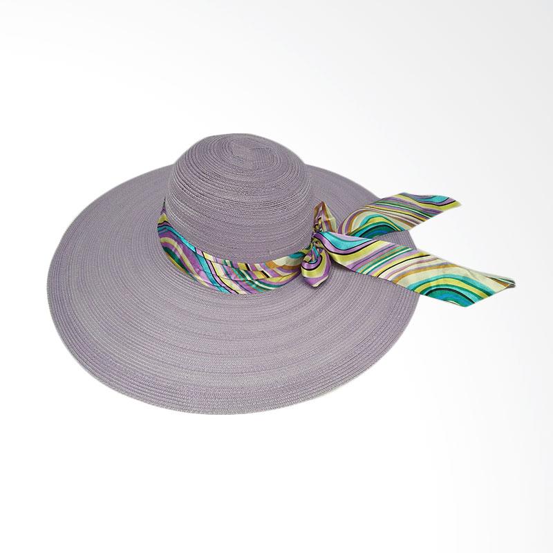 Promo D&d Hat Collection Floppy Hat Wide Ribbon Topi Pantai Ungu