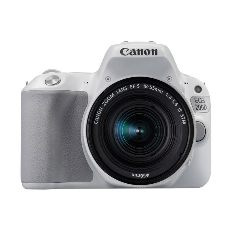 Canon EOS 200D Kit 18-55 IS STM Kamera DSLR - White + Free LCD Screen Guard