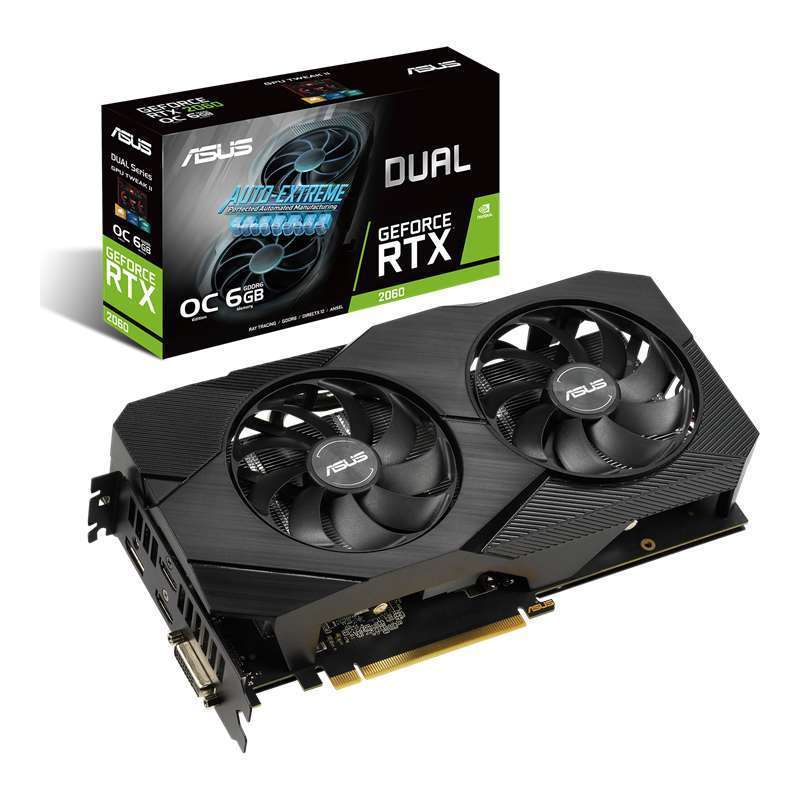 VGA ASUS DUAL GeForce RTX 2060 O6G EVO GDDR6 HDMI DVI-D ASUS DUAL RTX2060  6GB GDDR6