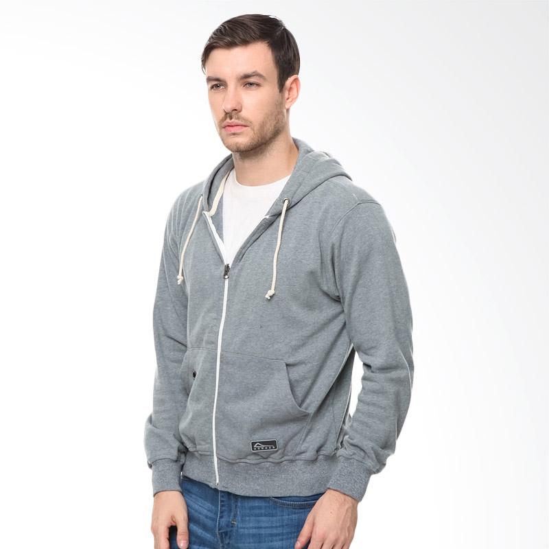 jaket hoodie abu abu polos