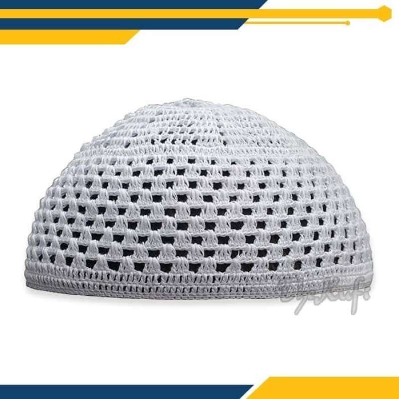 Promo Peci THE KUFI Putih Rajut wave 