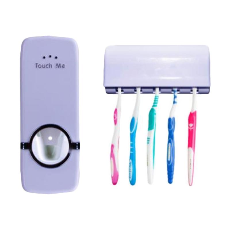 ... Travel Toiletries Kit Set Tempat Source · Toko49 HPR092 Touch Me Toothpaste Dispenser Pasta Gigi & Brush Holder Set Perlengkapan Kamar Mandi