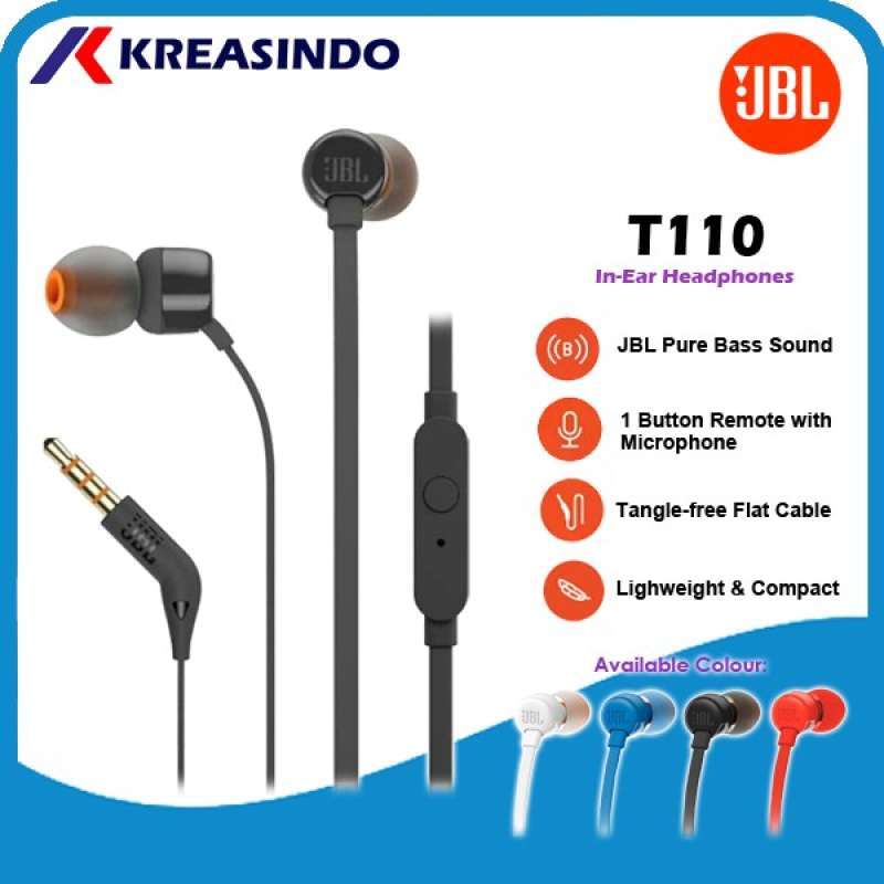 Harga headset 2025 jbl t110 original