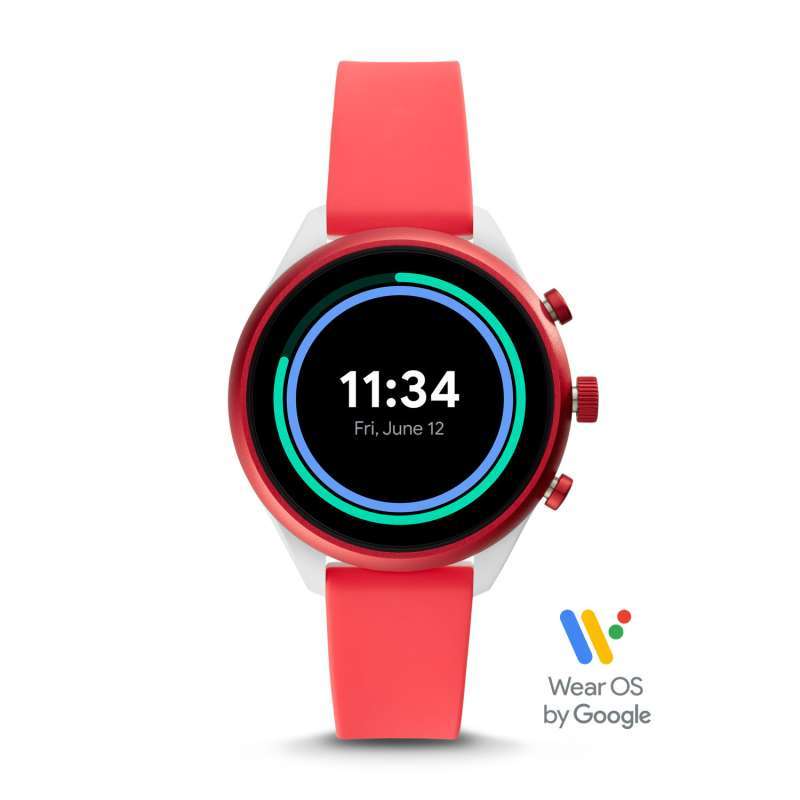 Jual Fossil Sport Smartwatch 41mm Red Silicone FTW6027 di Seller