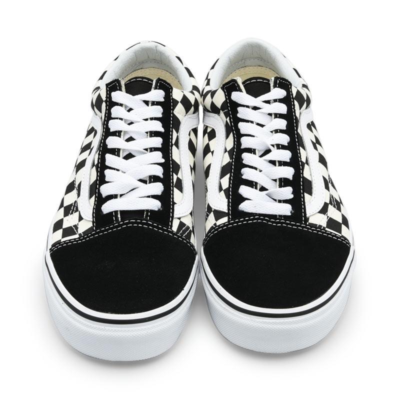 Jual Vans Ua Old Skool Primary Check Sneakers Pria Black White 7