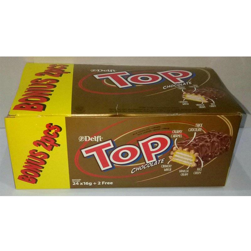 Jual Delfi Top Chocolate Wafer Karamel 9 gram (24 pcs/box) di Seller Juan  Jaya Shopp - Lubang Buaya, Kota Jakarta Timur | Blibli