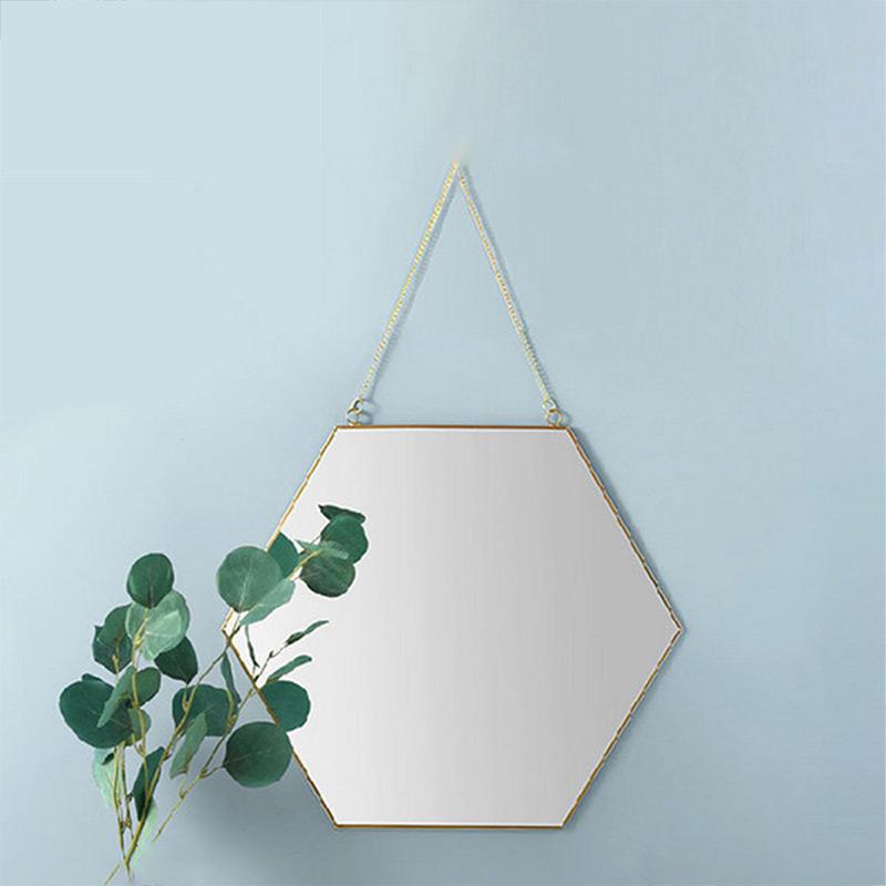 Jual H Ikea Creative Nordic Minimalist Geometric Makeup Mirror Gold Brass Hexagonal Mirror Fashion Vanity Mirror Small Size Online September 2020 Blibli Com