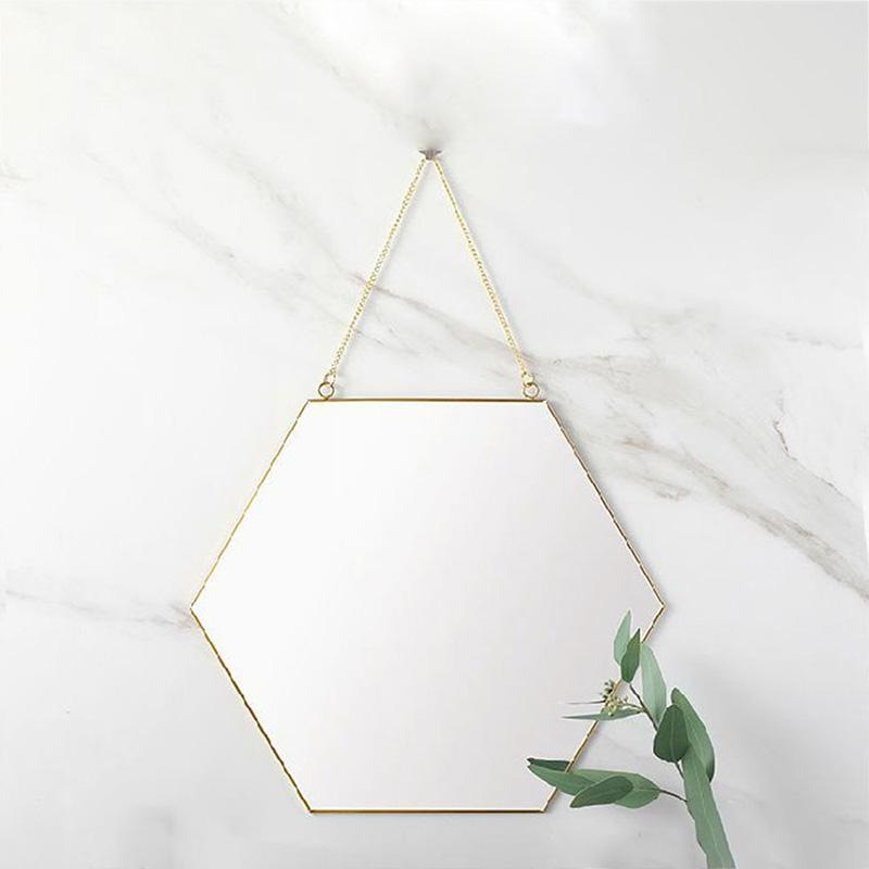 Jual H Ikea Creative Nordic Minimalist Geometric Makeup Mirror Gold Brass Hexagonal Mirror Fashion Vanity Mirror Small Size Online September 2020 Blibli Com