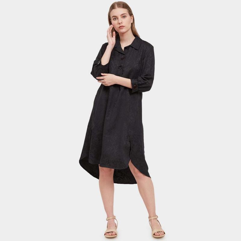 Jual Simplicity Jacquard Shirt Dress Wanita Murah Maret 2020