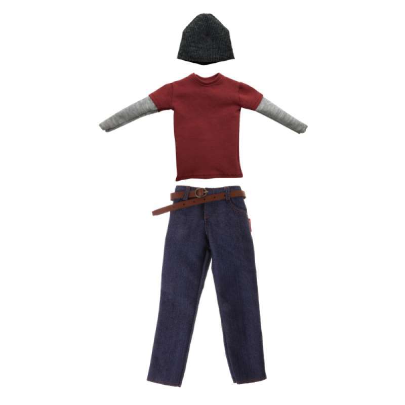 Denim Jeans Pants With Red T-shirt 