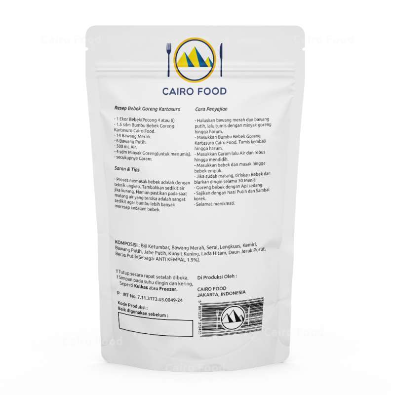 Jual Cairo Food Bumbu Bebek Goreng Kartasuro 100 Gram Online September 2020 Blibli Com