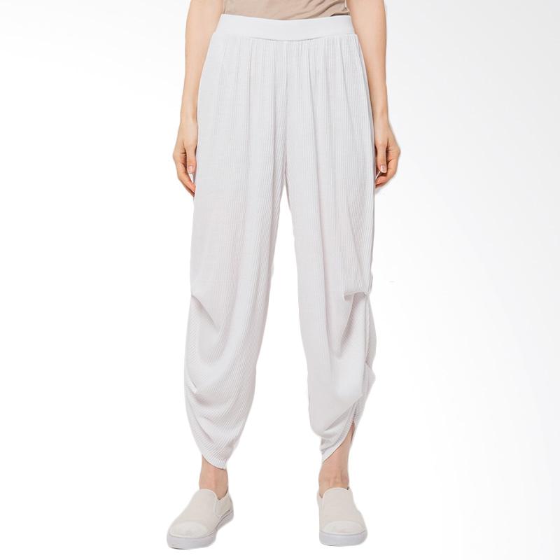 REE Side Drapped Pleated Pants - White