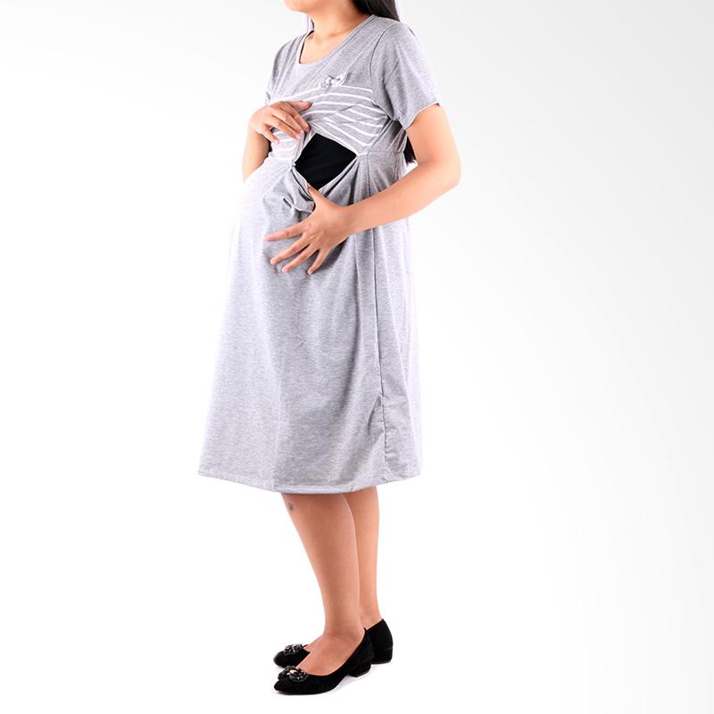 Gambar produk Fashion Wanita HMILL 1190 Baju Hamil Dres Hamil Abu muda harga .