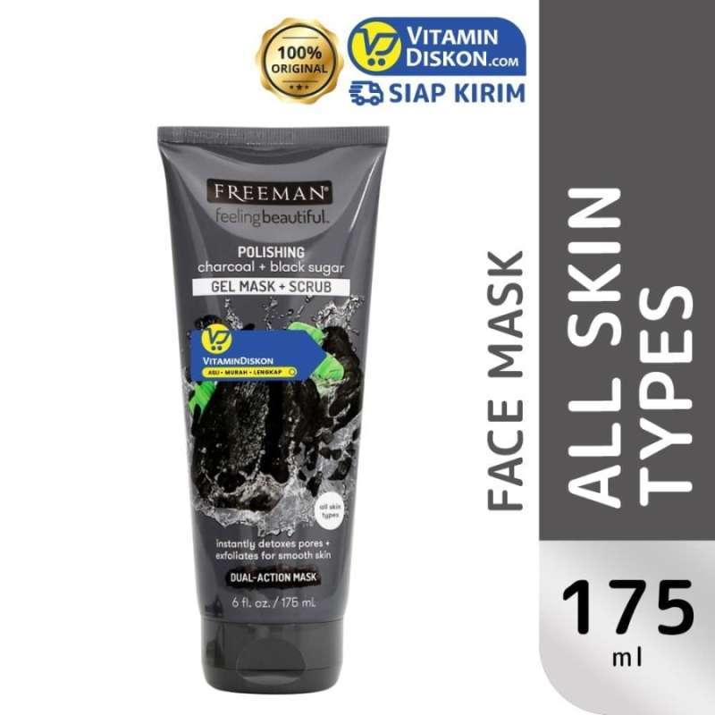 Jual Freeman Charcoal Black Sugar Polishing Gel Mask For Oily Skin 175 Ml Online April 2021 Blibli