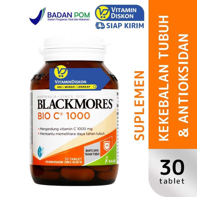 blackmores bio c 1000mg bpom kalbe 30 tab suplemen vitamin c kekebalan tubuh dan antioksidan