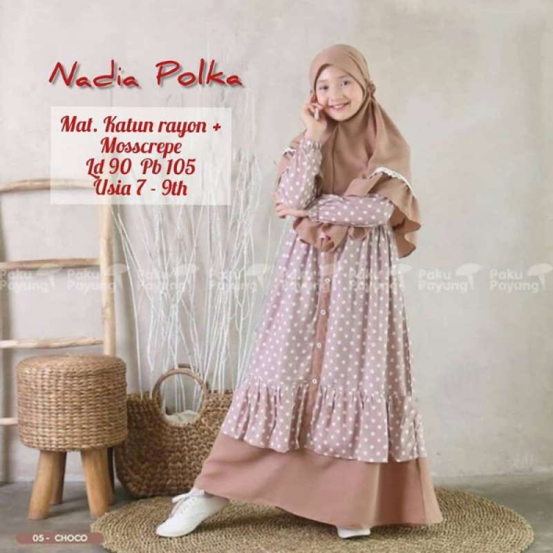 Jual Nanda Fashion Shop Gamis Anak Usia 7 9 Thn Baju Muslim Anak Perempuan Syari Nadia Polka Murah Mei 2021 Blibli
