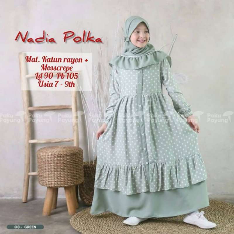 Jual Nanda Fashion Shop Gamis Anak Usia 7 9 Thn Baju Muslim Anak Perempuan Syari Nadia Polka Murah Mei 2021 Blibli