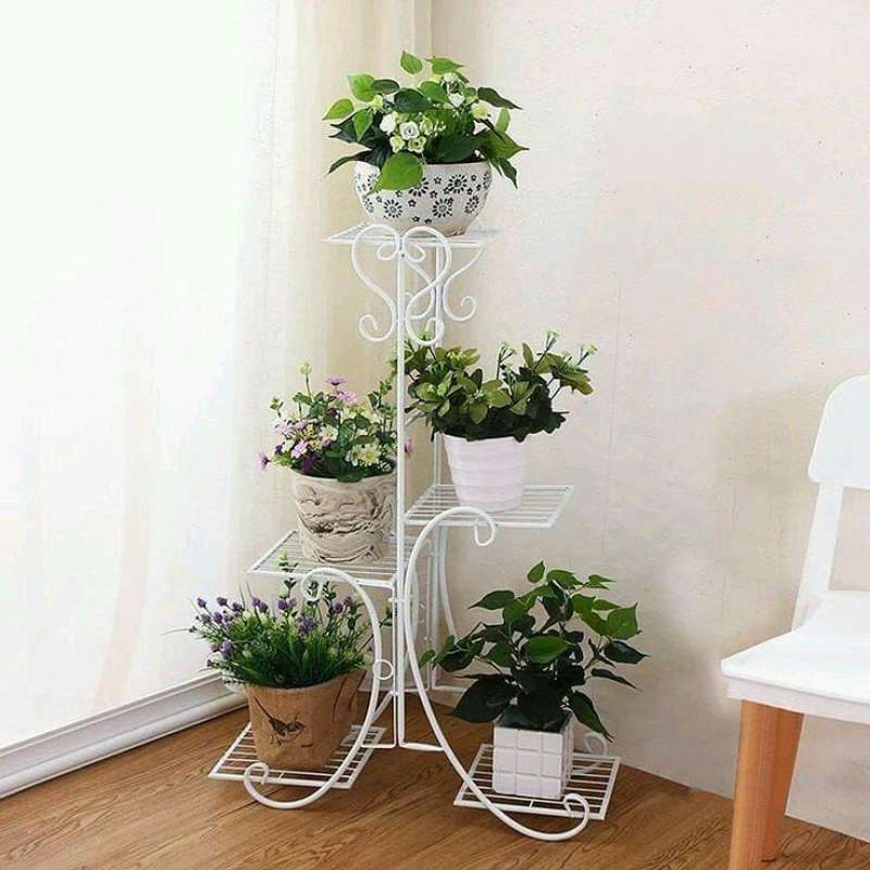 Jual Standing Pot Bunga Besi Mahkota 5 Susun Standing Pot Besi Rak 5 Susun Online April 2021 Blibli