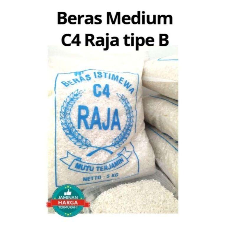 Jual Beras C4 Raja 5kg Beras Medium Tipe B Online April 2021 