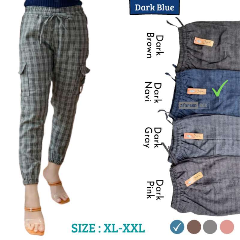 Jual Celana Jogger Wanita Motif Kotak Kotak Celana Cargo Baggy Pant Bahan Starlight Import Murah Mei 2021 Blibli
