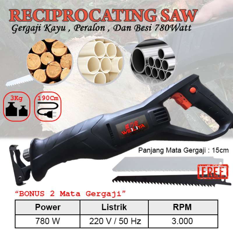 Jual Gergaji Mesin Reciprocating Saw Pemotong Kayu Besi Online Mei 2021 Blibli