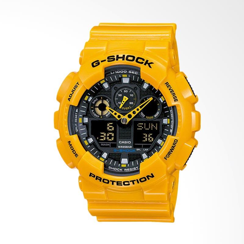Casio G-Shock Resin Jam Tangan Pria - Kuning GA-100A-9A