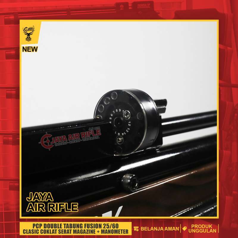 Jual Senapan Pcp Double Tabung Fusion 25 60 Classic Coklat Serat Magazine Manometer Murah Mei 2021 Blibli