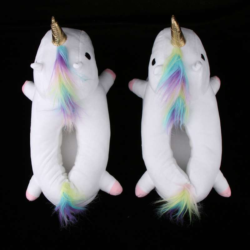 white unicorn slippers