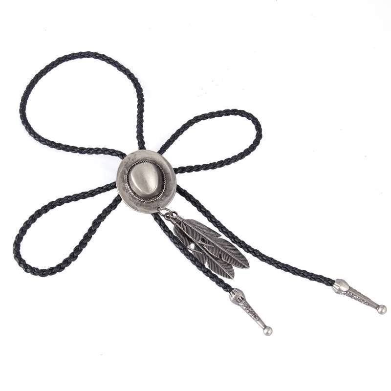 Black Pu Leather Western Cowboy Rodeo Bolo Tie Bola Collar Black Pu Leather Western Cowboy Rodeo Bolo Tie Bola Collar