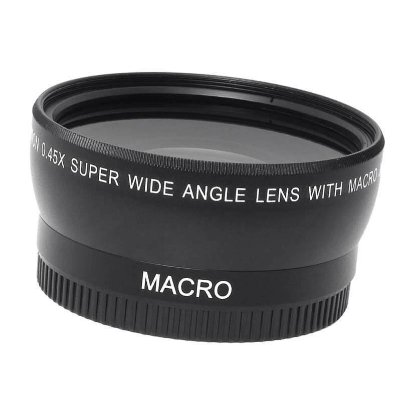 55mm 0 45x hd wide angle macro lens for canon nikon sony minolta pansonic olympus pentax digital slr cameras