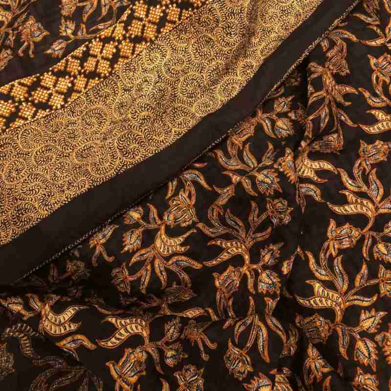 Jual Kain Sutra Tenun Tulis Non Pola Motif Flora Warna Hitam Murah Mei 2021 Blibli