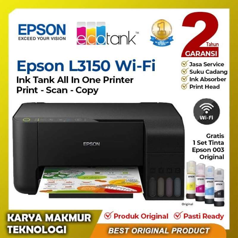 Jual Epson L3150 EcoTank WiFi Multifungsi Printer di Seller Karya Makmur  Teknologi - Kota Jakarta Pusat, DKI Jakarta | Blibli