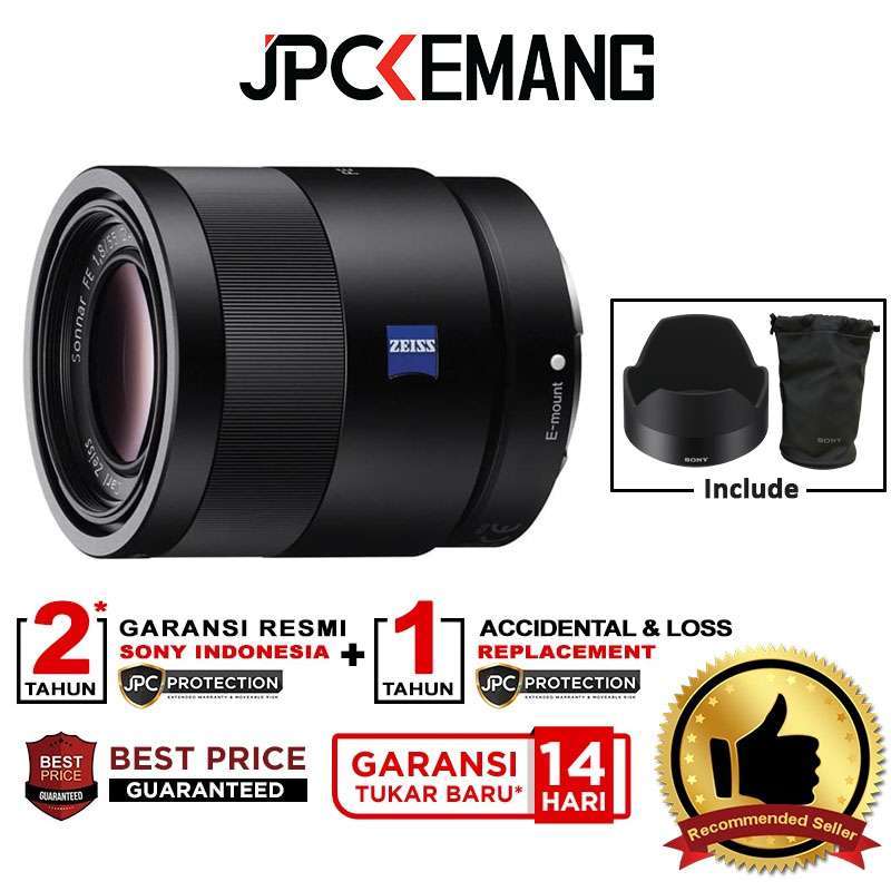JPC KEMANG Sony FE 55mm ZA Sonnar T Lensa Sony FE 55mm Lensa  Sony 55mm Lensa Sony FE 55mm ZA Sonnar T GARANSI RESMI