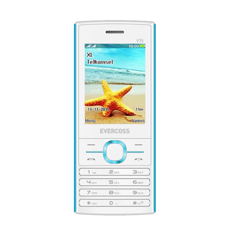 Evercoss C9 Candybar Handphone - White Blue [Dual SIM/Camera]