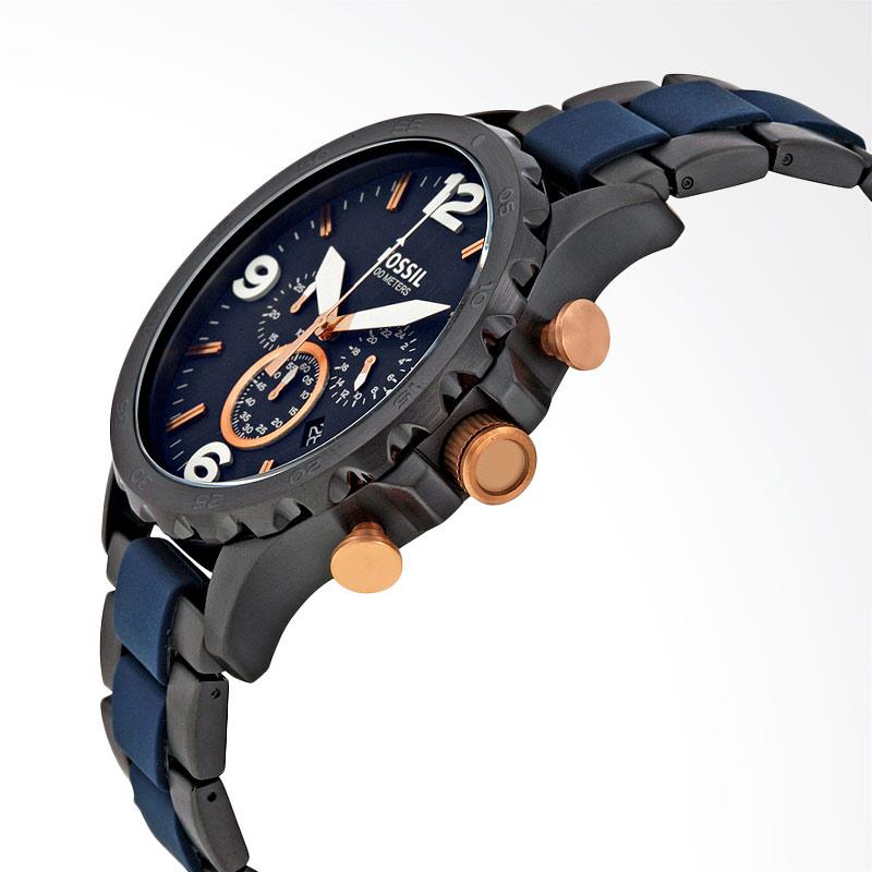 Promo Fossil Nate Chronograph Blue Dial 