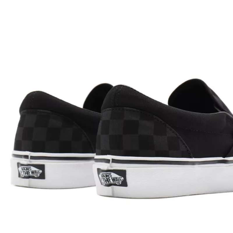 checkered vans black