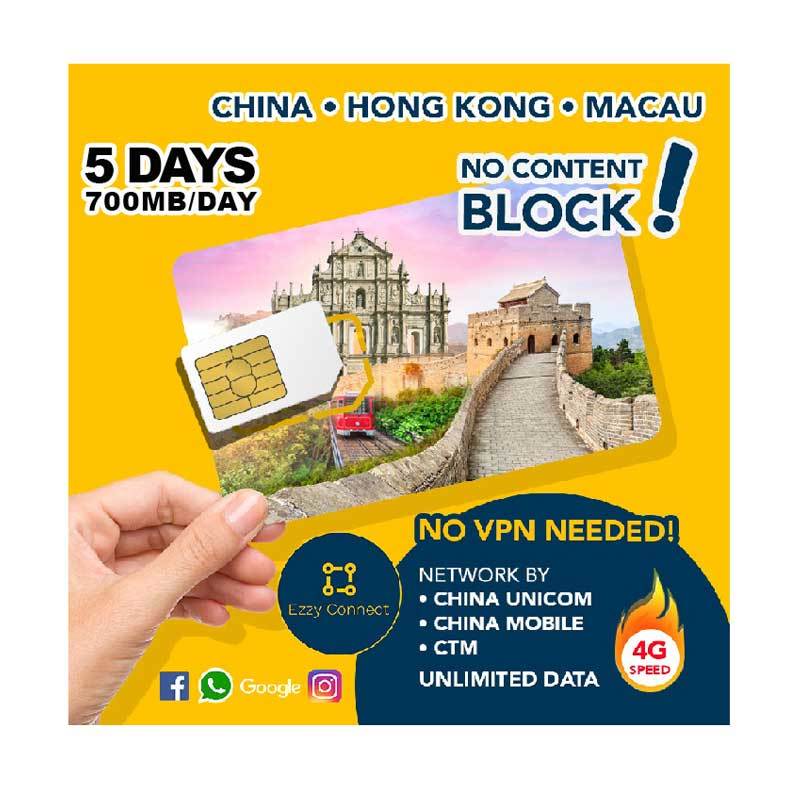 Jual Ezzy Connect China Hongkong Macau 5 Days Unlimited 4G Sim Card - 09  Soft White Di Seller Ezzyconnect - Kota Jakarta Pusat, Dki Jakarta | Blibli