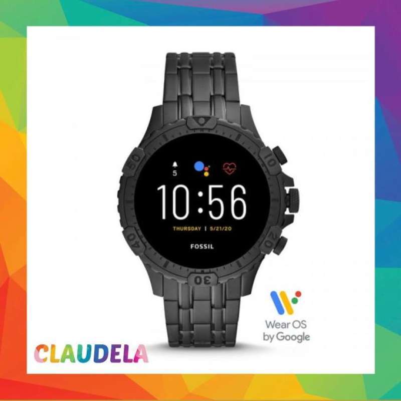 Jual FOSSIL Gen 5 Garrett HR Men Smartwatch in Black Stainless