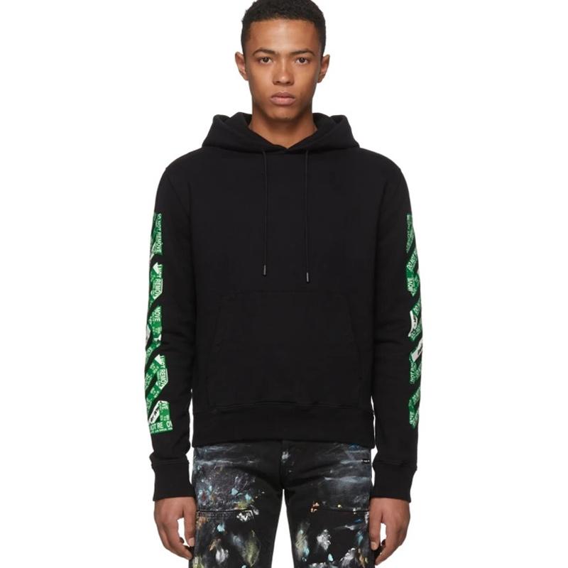 Jual Off White SSENSE 3D Diagonal Jaket Hoodie Pria Black di