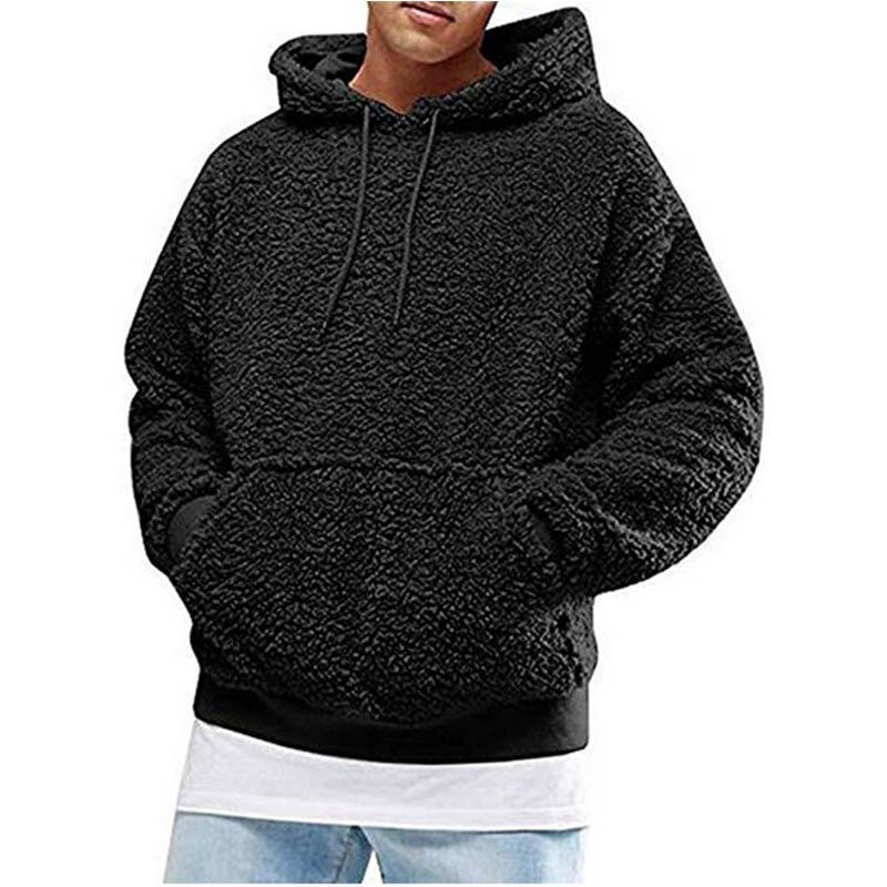 Jual Bluelans Men Plush Solid Color Autumn Casual Hooded Sweatshirt Top Long Sleeve Hoodies S Gray Online Desember 2020 Blibli