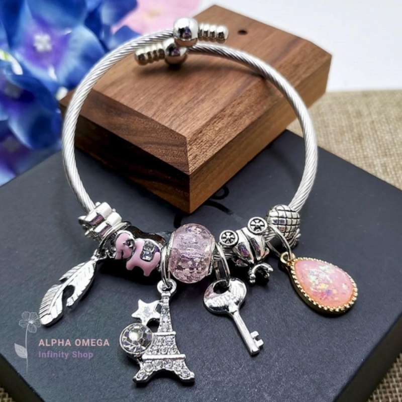 Harga gelang sales pandora silver