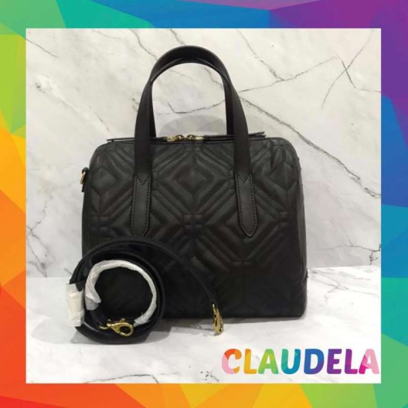 Jual FLASH SALE FOSSIL Sydney Satchel in Embroidery Black di