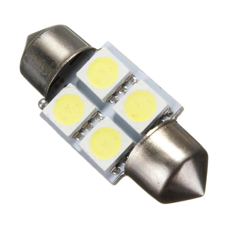 jms 5050 festoon double wedge 4 smd led lampu kabin mobil white 31 mm