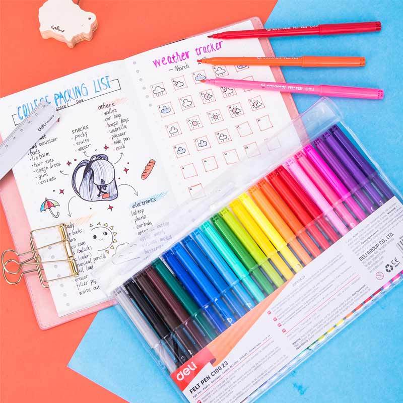 Jual Deli Ec10023 Felt Pen Spidol Warna 1 0mm 24c Online Februari 2021 Blibli