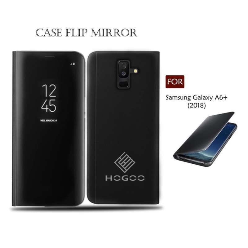 NEW FLIP MIRROR SAMSUNG A6 PLUS CLEAR VIEW STAND COVER - Main Image