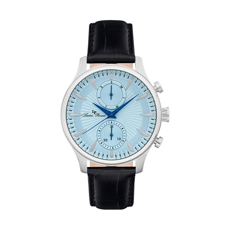 Jual Lucien Piccard Lancaster Chronograph Leather Strap Jam Tangan